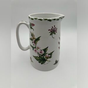 Botanical Pitcher Made In Stoke On Trent England 9x8.5”